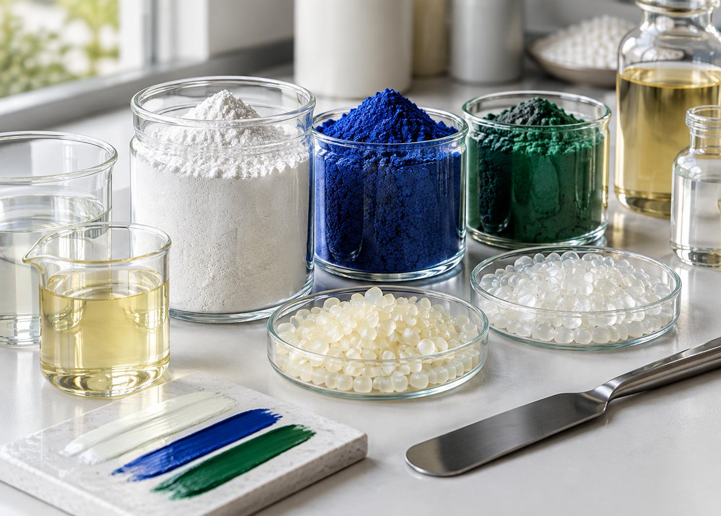 Coatings raw material samples